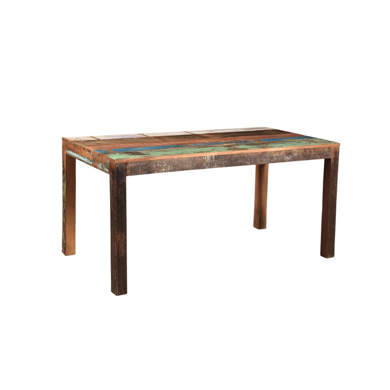 Dining table made of reclaimed coloured wood  wood