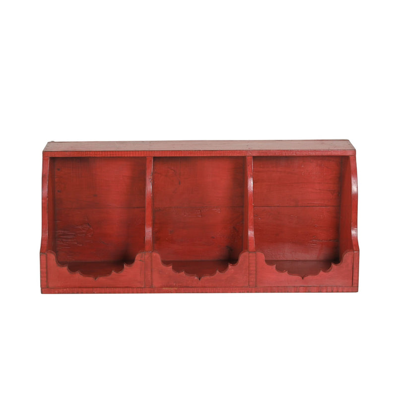 Triple Shrine Shelf Red front view