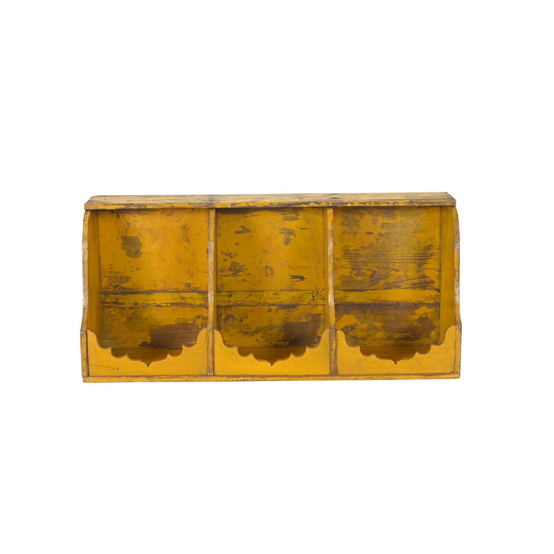 Triple Shrine Shelf Yellow Front view