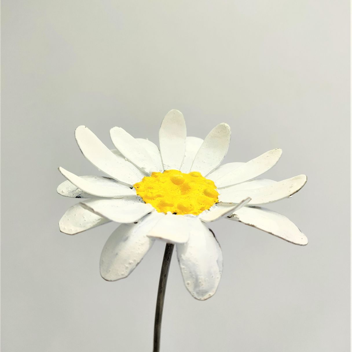 White Daisy Recycled Metal Flower