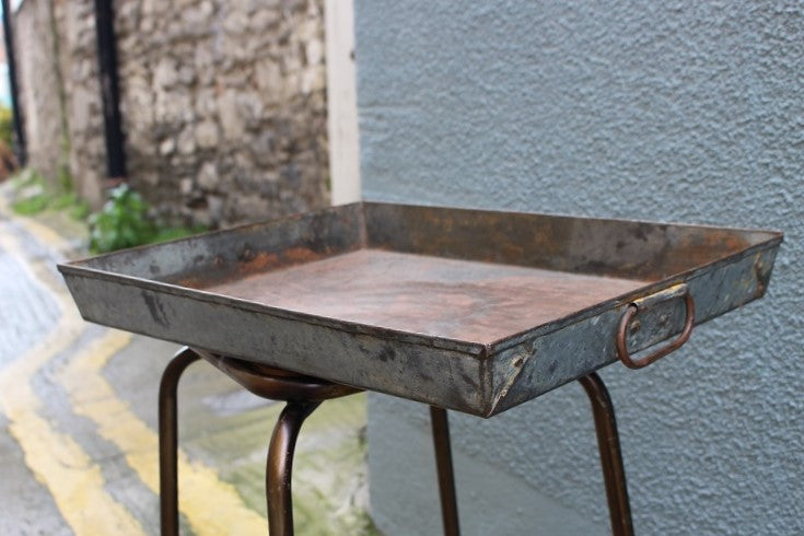 Large Vintage Zinc Tray with Handles