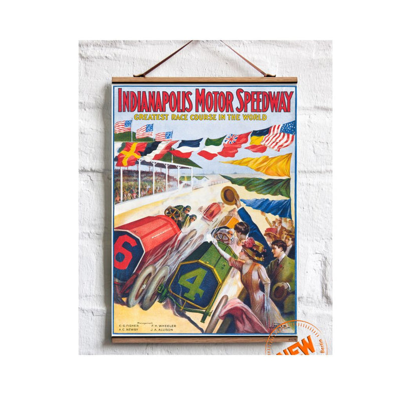 Indiana Motor Race Wall Hanging fabric Print Scroll