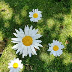 White Daisy Recycled Metal Flower