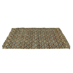 block print pattern organic cotton rug