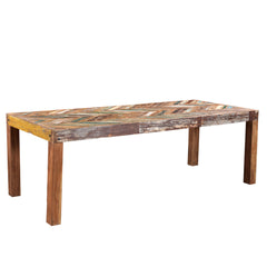 Chevron Dining Table Reclaimed Wood - HomeStreetHome.ie