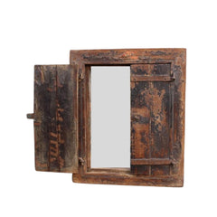 Dhaka mirror with one side open to show inside of mirror