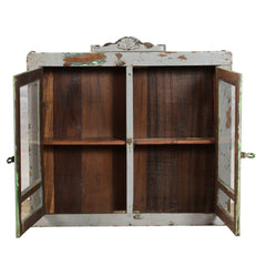 Dove Wall Glass Cabinet Both Doors Open View