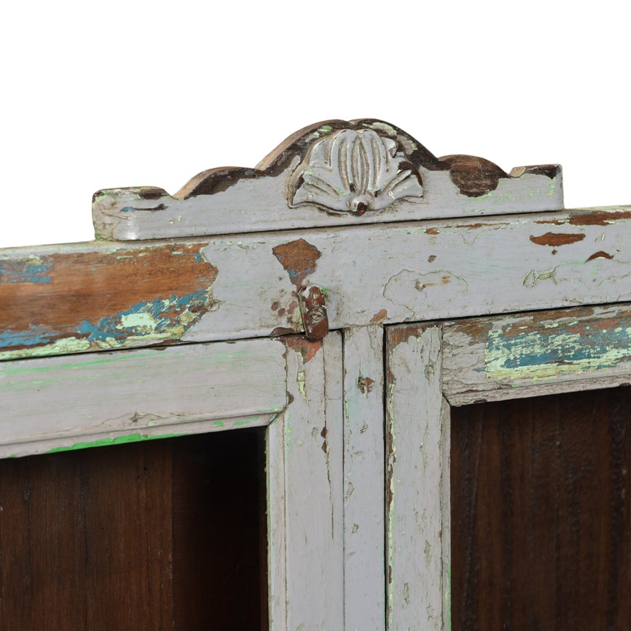 Dove Wall Glass Cabinet Close up view