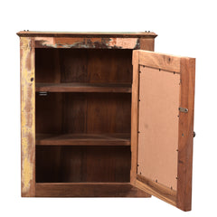 Ocean Hanging Small Cabinet with door open on white background