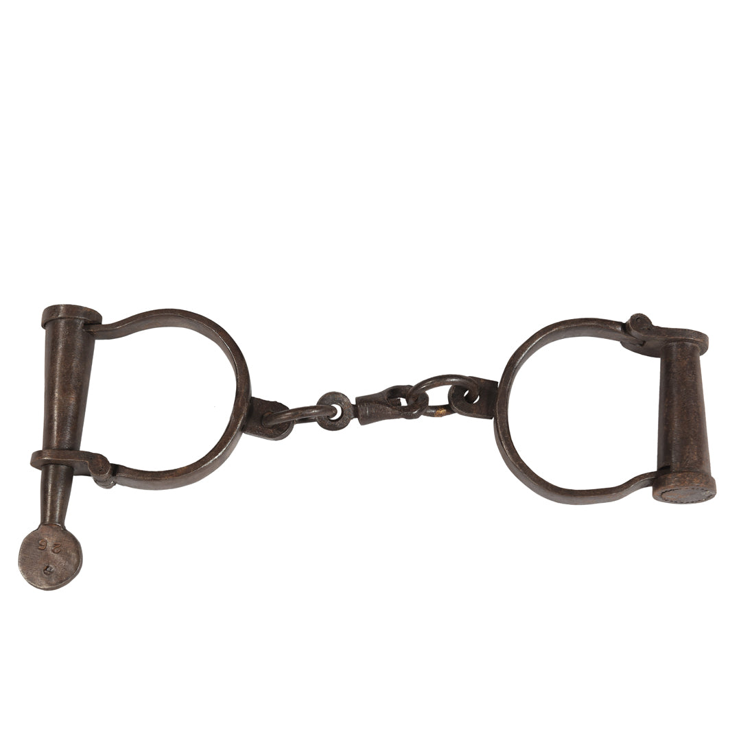 Handcuff lock side view on white background