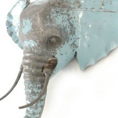 Elephant Recycled Metal Head Side view