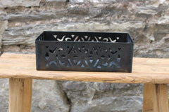 Rectangular Black Metal Planter