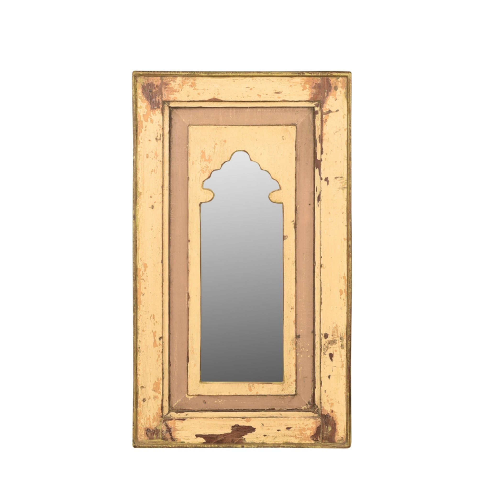 Light Yellow Patina Persian Mirror
