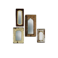 Mehran Mirror Group of White and Cream Patina Vintage Mirror Together