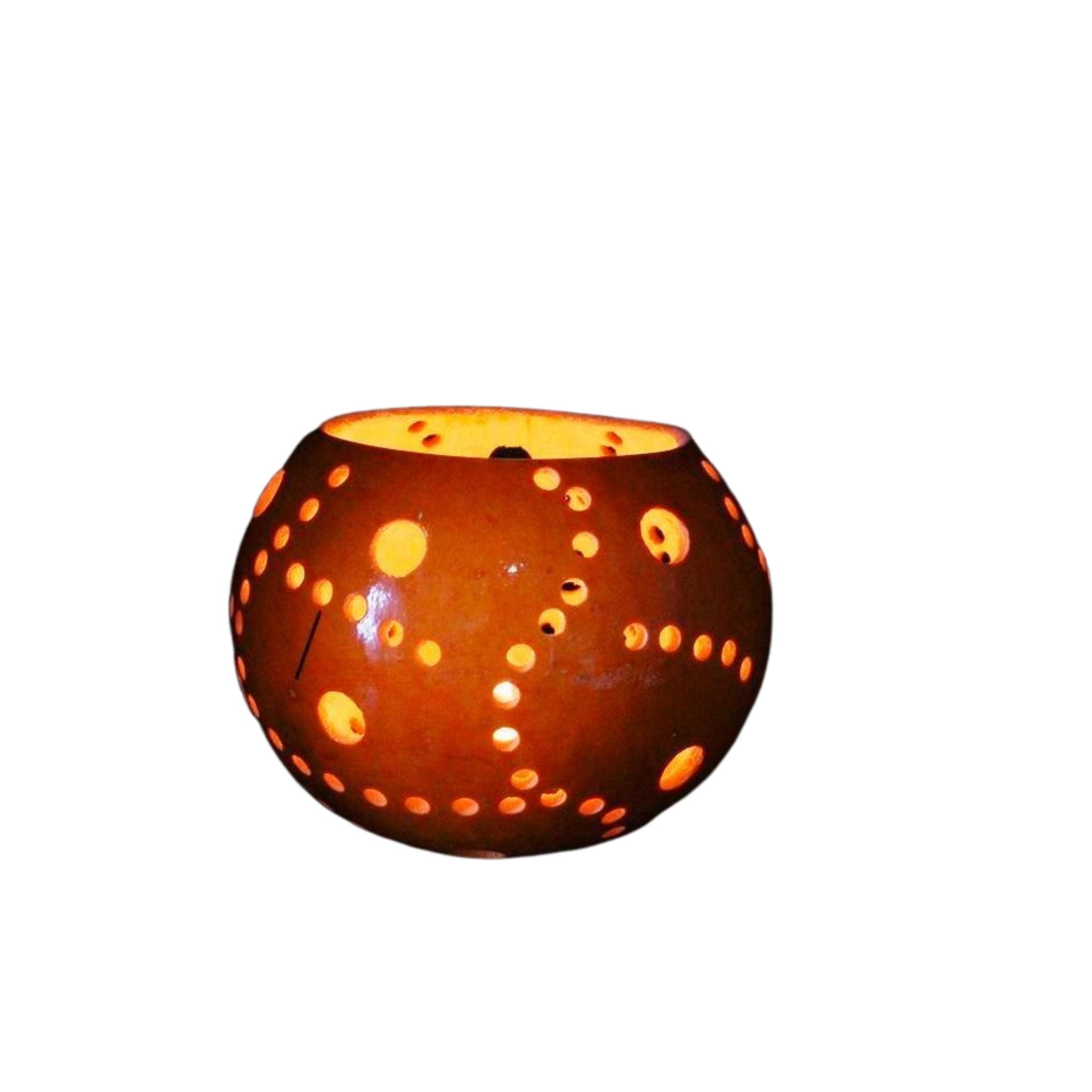 Mini Calabash Tealight Candle Holder Front straight