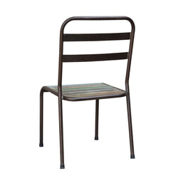 Multi-Tonal Wooden Dining Chair school style back view