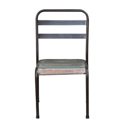 Multi-Tonal Wooden Dining Chair school chair style front view