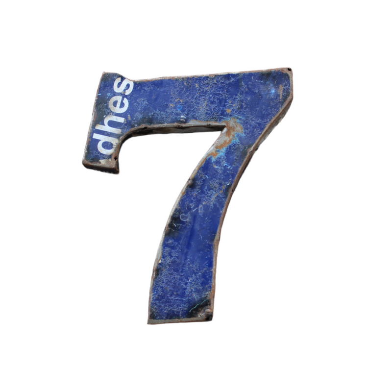 Recycled Metal Numbers - the number 7
