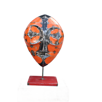African Orange Metal Mask