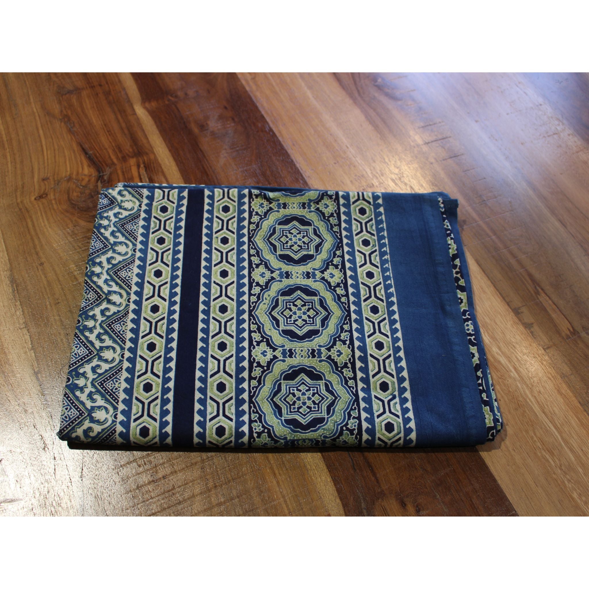 Organic Cotton Tablecloth mixed blue and green pattern tablecloth