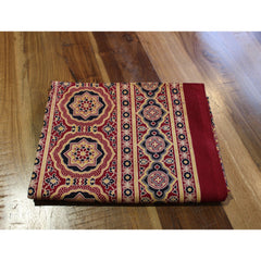Organic Cotton Tablecloth dark red and yellow tablecloth