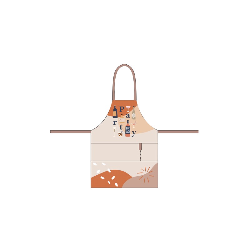 Organic Cotton Apron Party with party Glasses on front