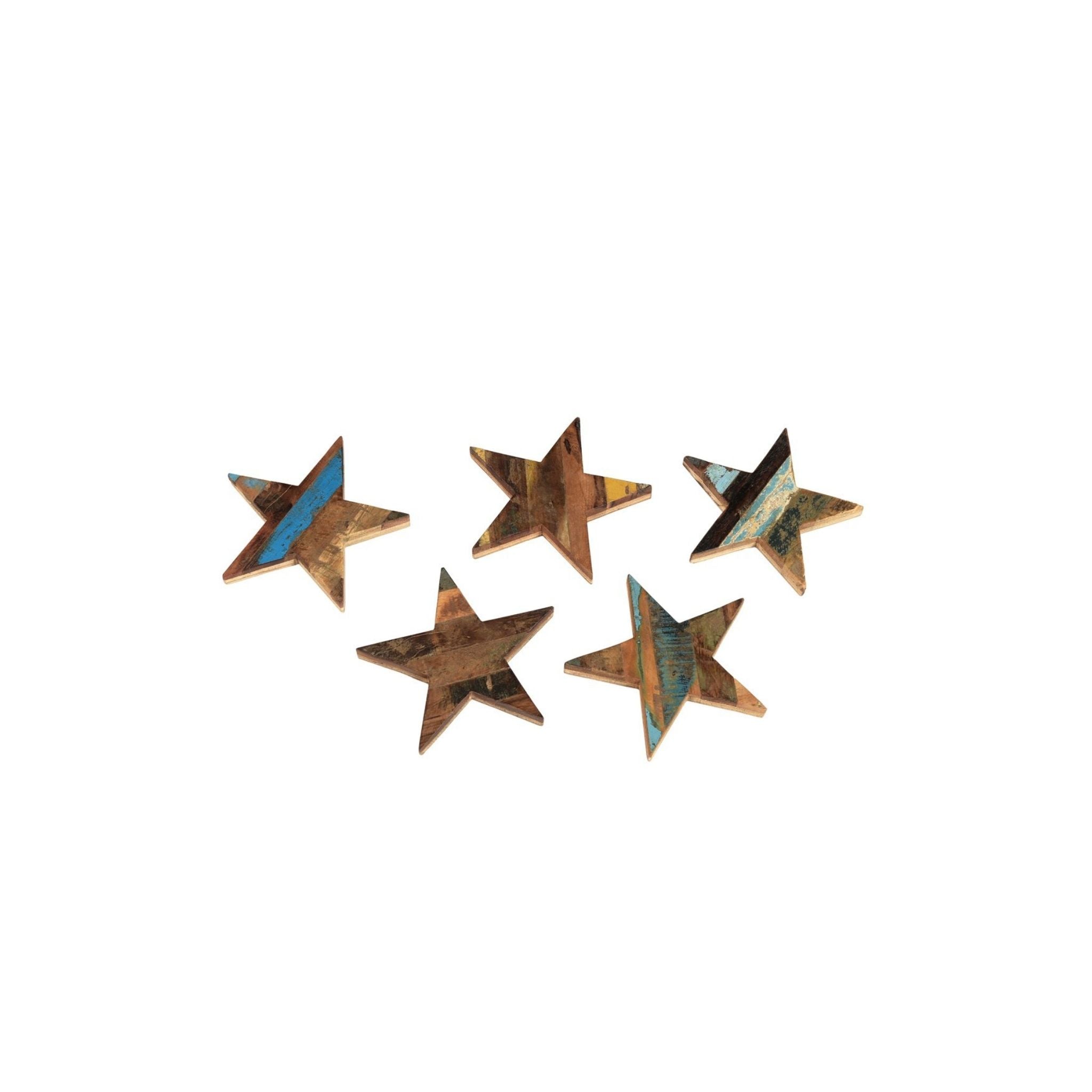 Reclaimed Wood Star different styles stars on white background
