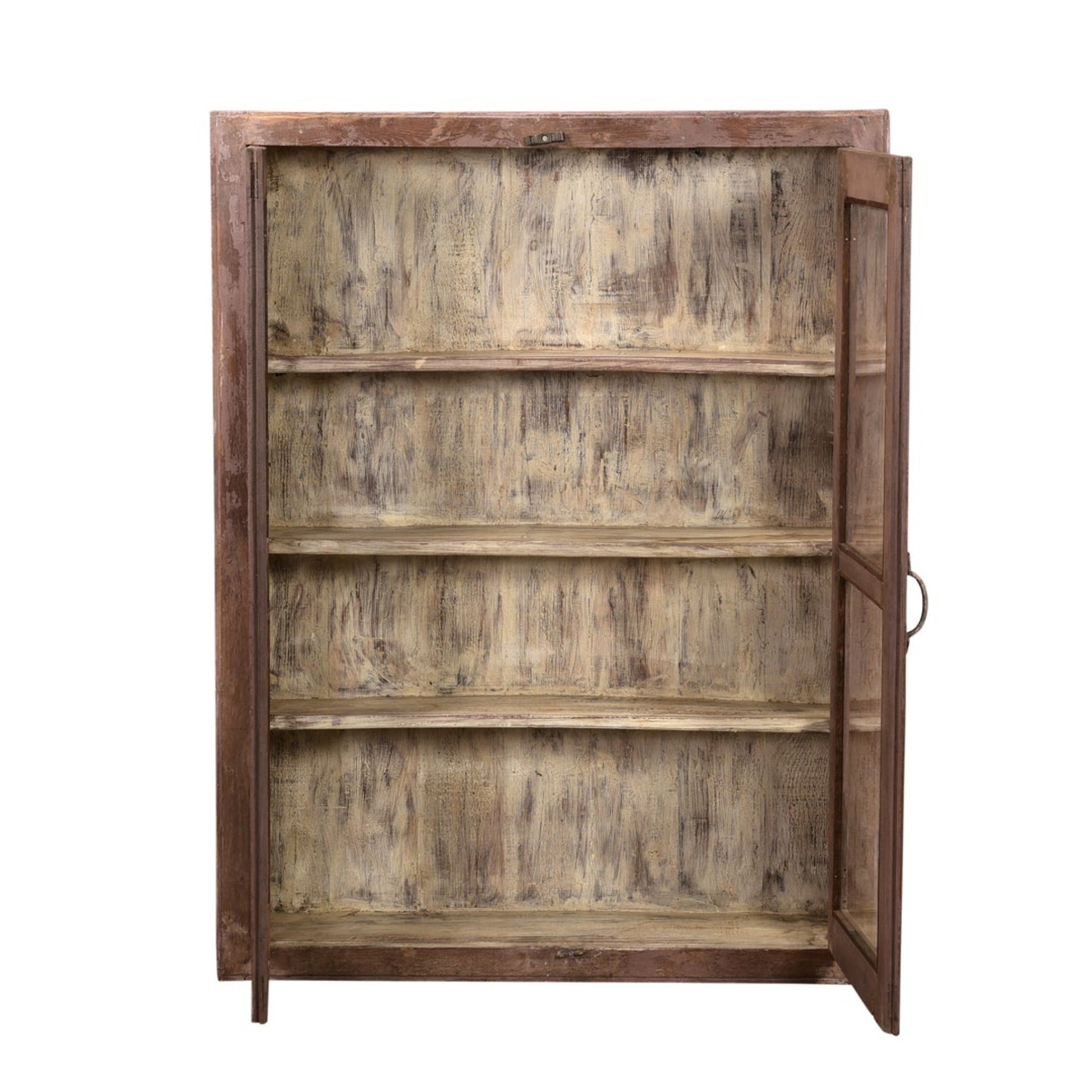 Rosewood Wall Glass Cabinet With Open door