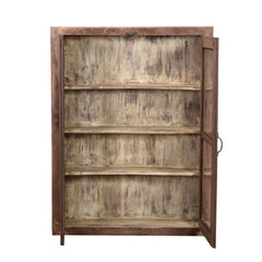 Rosewood Wall Glass Cabinet With Open door