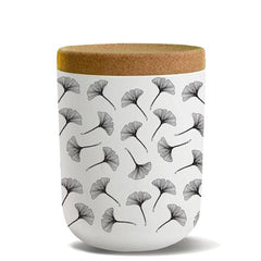 Storage Container with Black Flowers