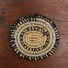 handcrafted set of 12 coaster in basket grey coaster