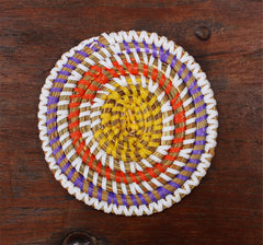 handcrafted set of 12 coaster in basket multicolor coaster
