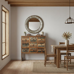 dresser with 9 drawers in a dining area