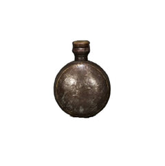 Vintage metal flask on a white background