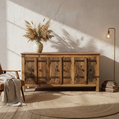 Reclaimed natural wood in a living room