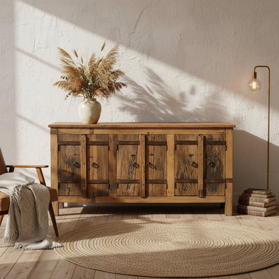 Reclaimed natural wood in a living room