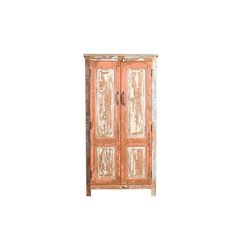 Coral Old doors wood cabinet on a white background