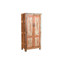 Coral Old doors wood cabinet on a white background