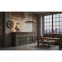 large sideboard in an industrial style living room