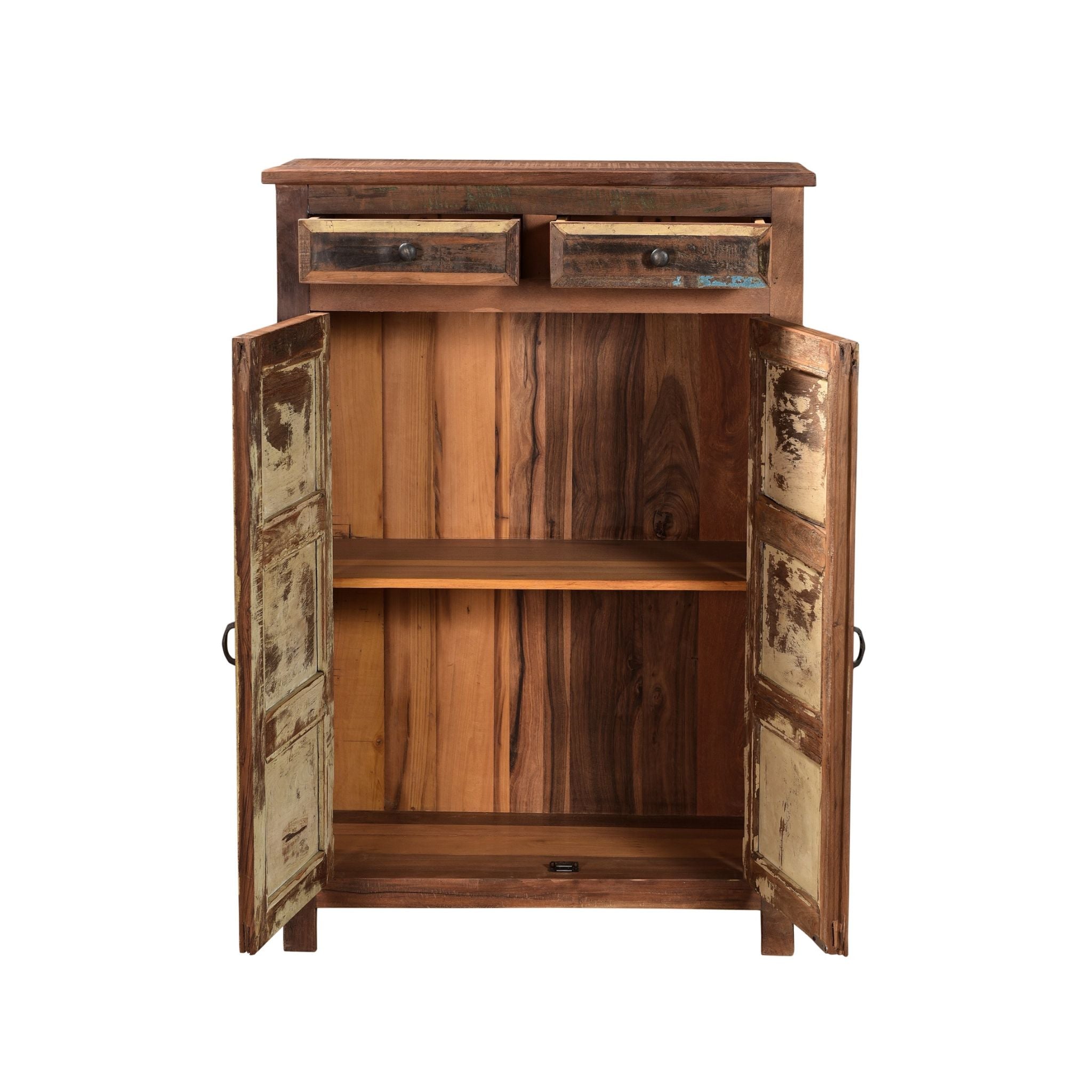 Kalinga 2 Drawers Cabinet with open drawers and doors