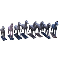 Large Wooden Horse on Stand View all them together 