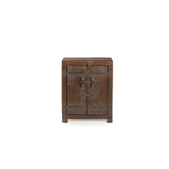 Wooden cabinet with a rustic design on a white background
