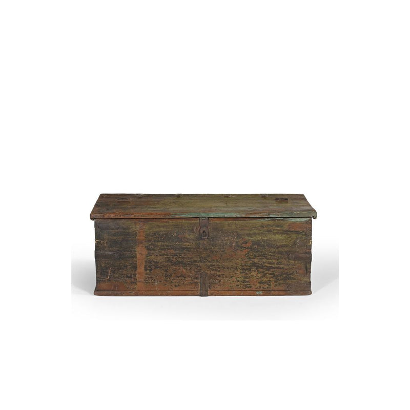 vintage wood trunk on a white background
