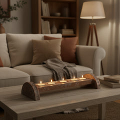 5 tealight holder on a coffee table in a living room
