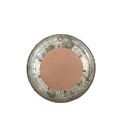 back of the round mirror on a white background