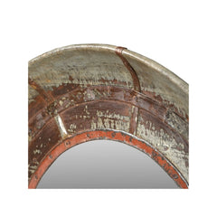 detail of the metal mirror on a white background