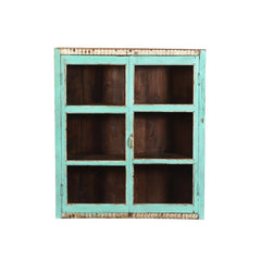 Sky Blue Wall Glass Cabinet