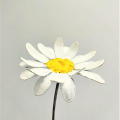 White Daisy Recycled Metal Flower