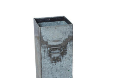 Zinc Container side view of handles 