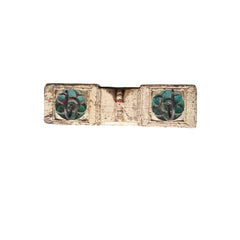 Antique panel with 2 hooks and decorative green motives